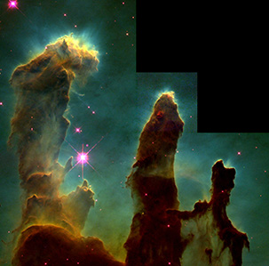 1995 Hubble Space Telescope image of the Eagle Nebula.