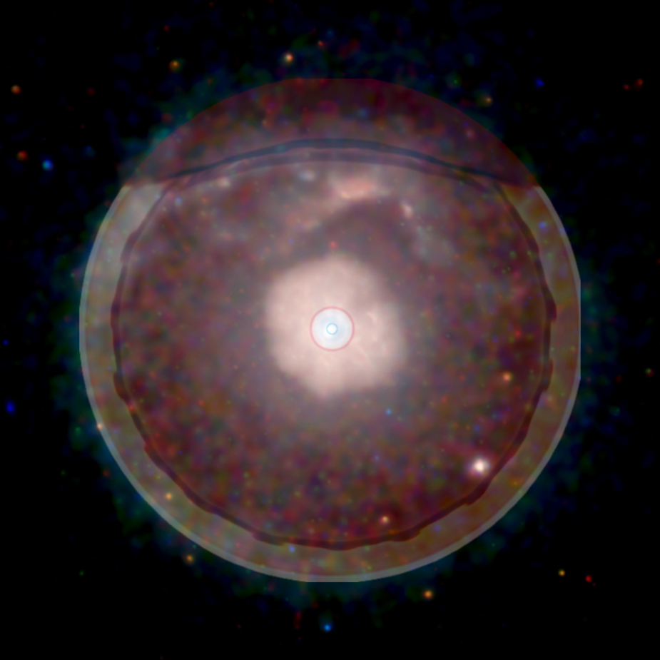 Simulation overlaid on top of G21.5-0.9.