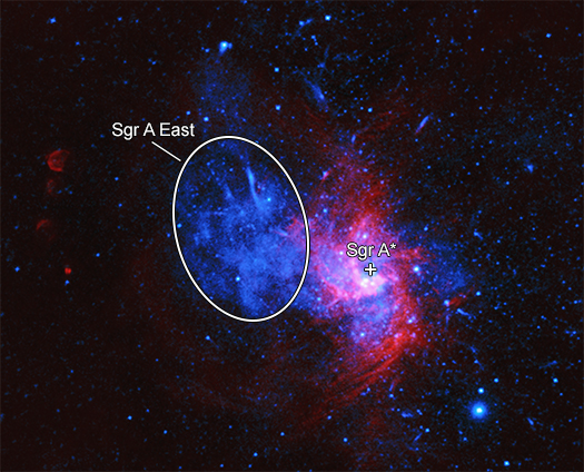 Sagittarius A East labeled regions